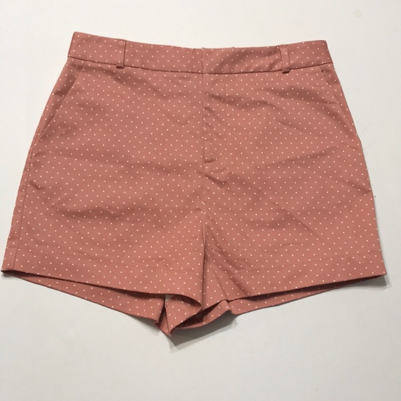 Forever 21 Pants - Forever 21 Peach Polka Dot High Rise Shorts M